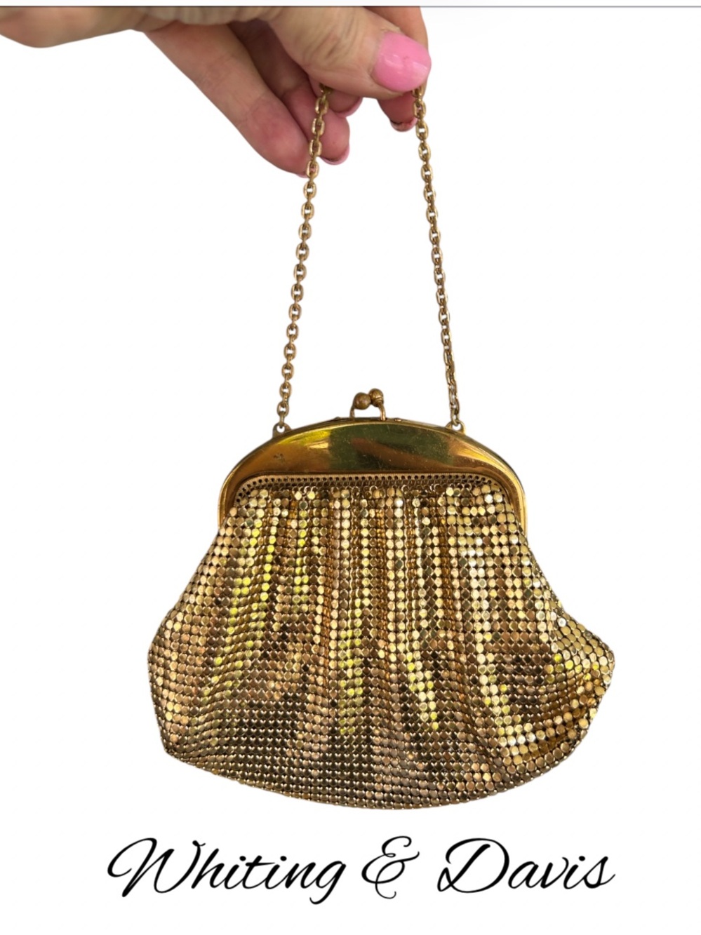 Vintage Whiting & Davis Gold Metal Mesh Purse